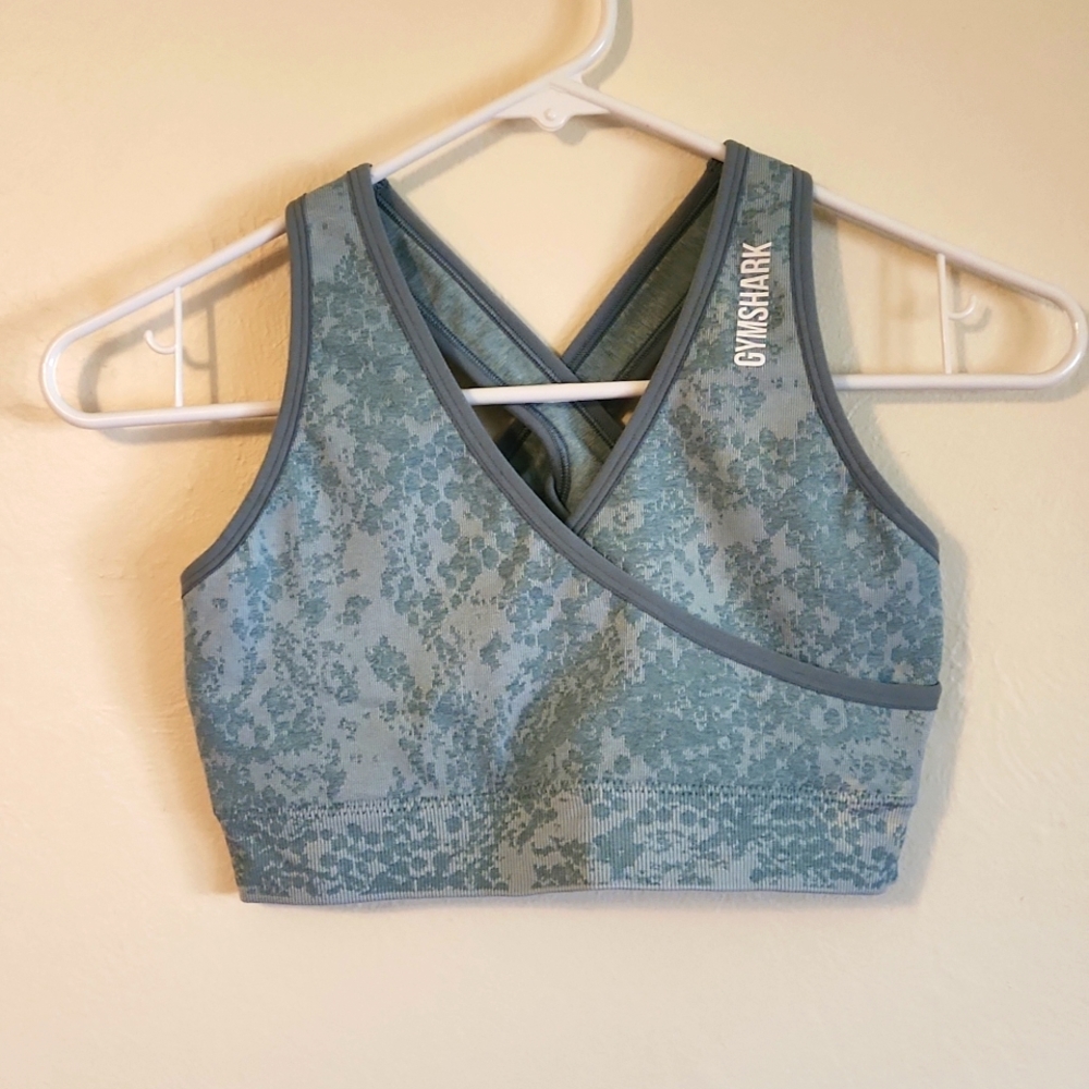 Blue Gymshark Adapt Animal Seamless Sports Bra Size S